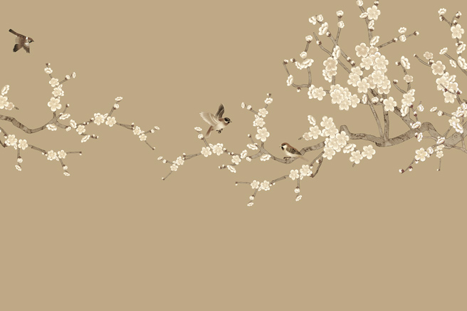 花鸟背景墙花鸟背