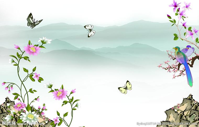 G山水画背景墙背