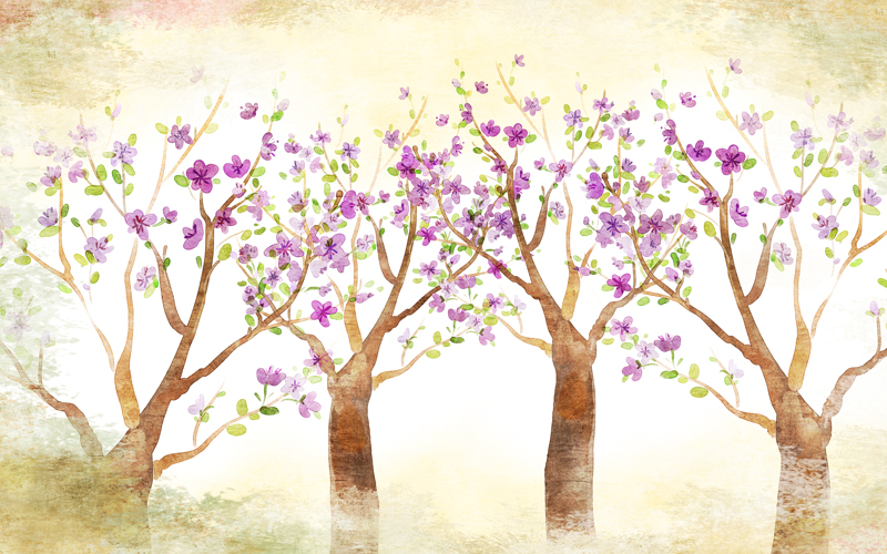 复古怀旧抽象树沙