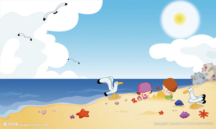 G卡通海边背景海