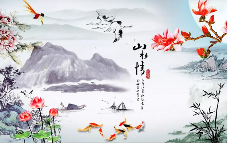 中式水墨画背景电