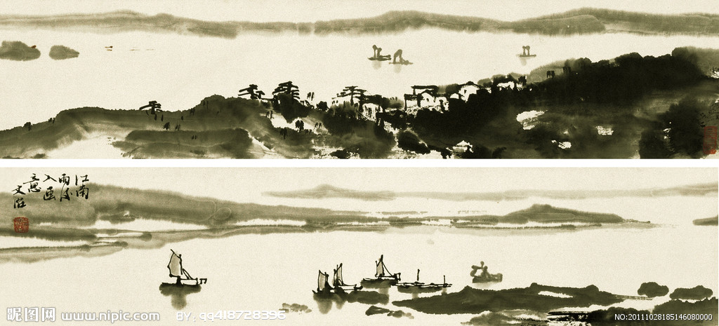 G水墨江南背景墙