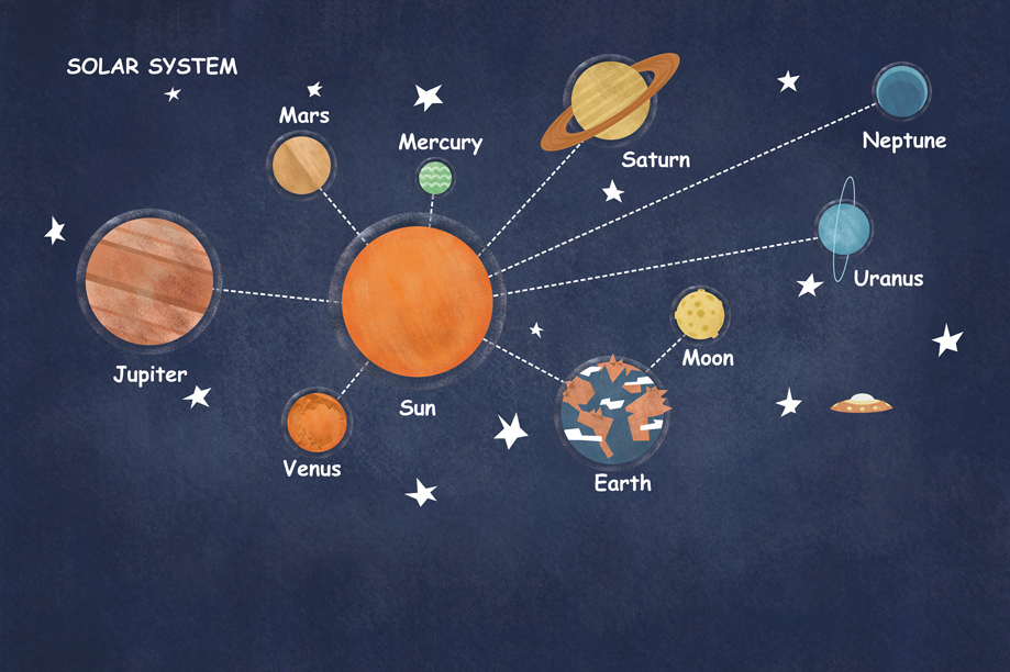 卡通星空星球宇宙