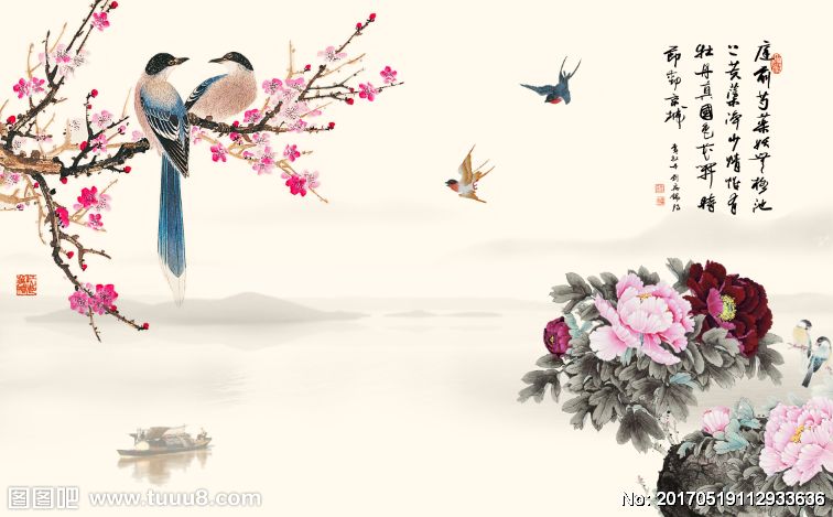 家和富贵牡丹花开