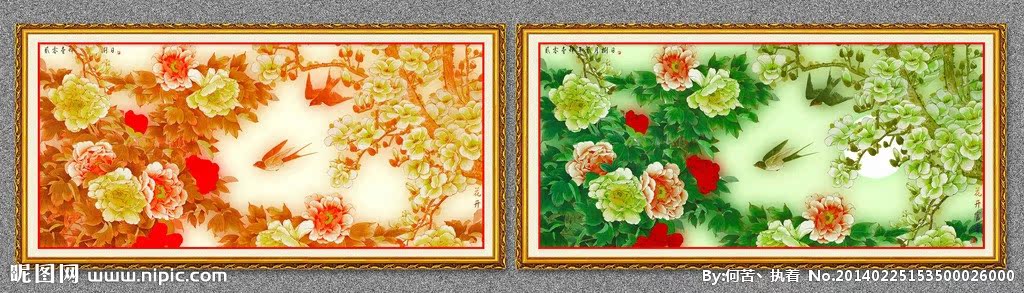 G花开富贵背景墙