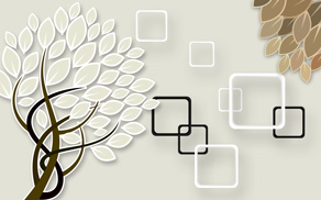 简约方框树叶背景