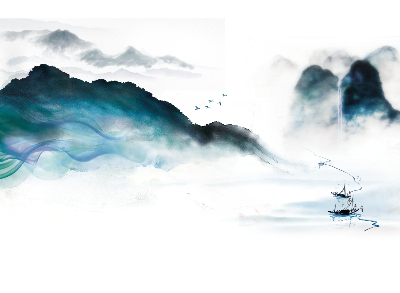 新中式水墨山水背