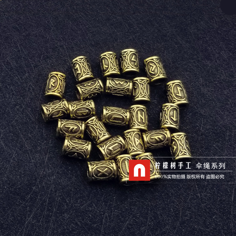 Viking umbrella rope knife - crash leather bracelet braided accessories large hole barrel bead key crash handrope knitting crash