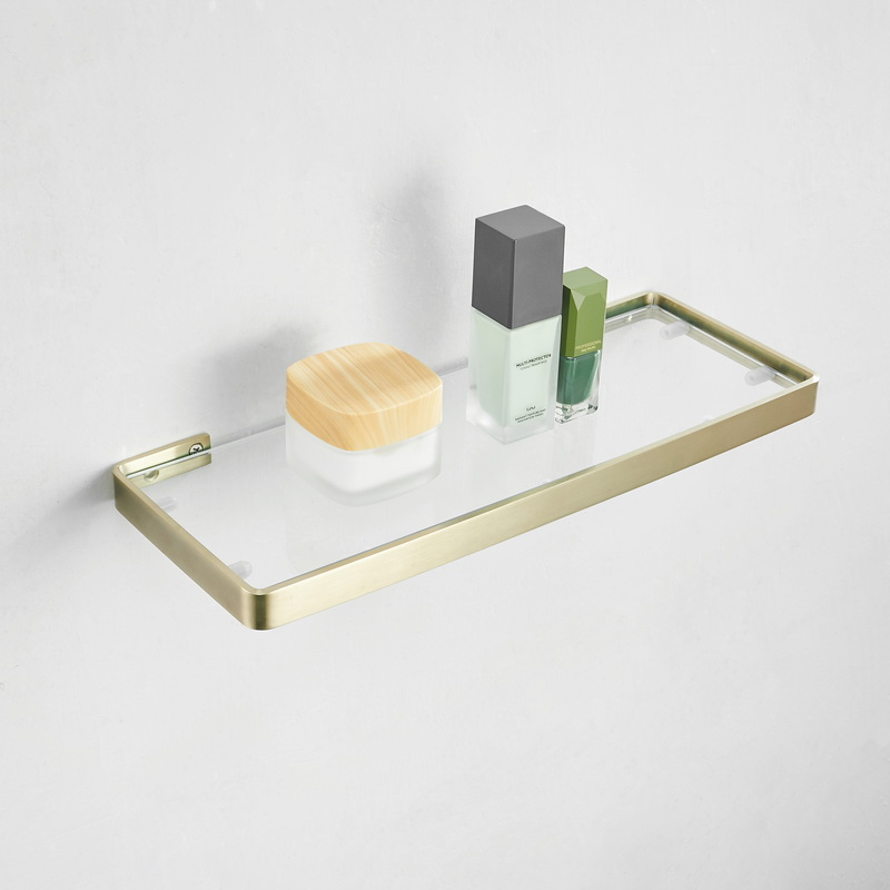 304 stainless steel brushed gold glass shelf wall hanging Toilet mirror front desk length 25-55cm