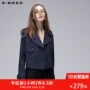 Sdeer San  2018 mùa thu màu rắn dụng cụ đôi ngực ve áo phù hợp với áo khoác ngắn nữ S17182257 thoi trang nu