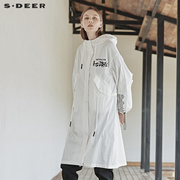 Sdeer Sandio 2020 mùa xuân ăn mặc của phụ nữ thể thao Lập Thư eo dài Coat S19161809