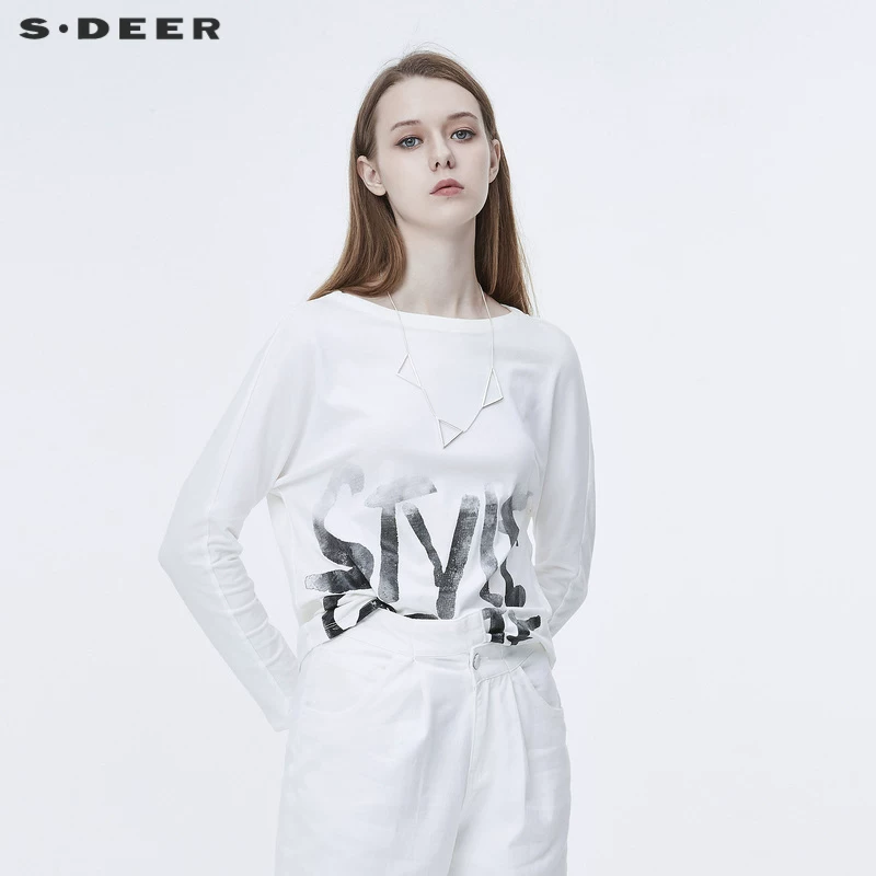 SDEER St. Dior частотная печать градиентное кольцо футболка S20180208