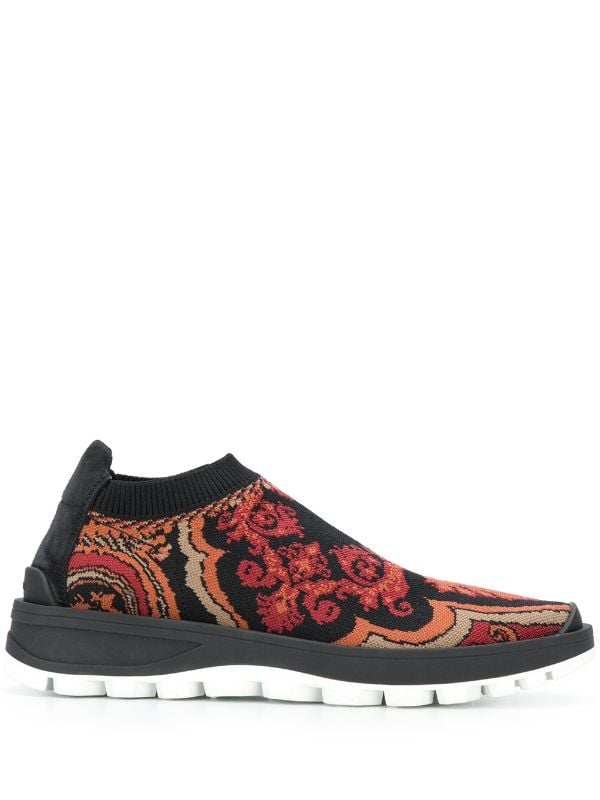  ETRO 2021 round head cover with knitted lady sneakers