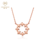 Монологический монолог 9K золотой розовый алмаз женская угловая цепь MA959