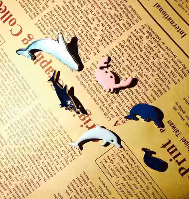 Whale shark badge enamel color narwhal dolphin crab big wing whale small pin marine life diving badge