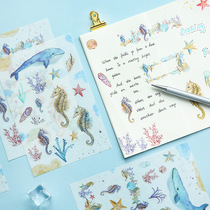 Whale Giant Winged Whale Marine Snail Sea Star Seahorse Divers Hand Tent Log With Bronzed Marine Life Patch