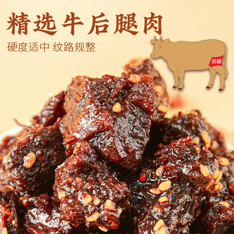 Meng Dynasty Era Meat Snacks, Casual Snacks, Ready-To-Eat Treats, Inner Mongolia Specialty Cooked Food, Sichuan-Flavored Cold Spicy Beef