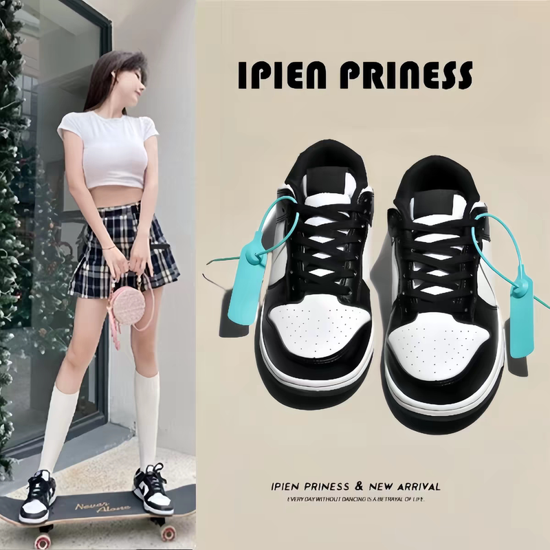 Black and White Panda Sneakers for Women 2026 New Summer Versatile Trendy Popular Shoes Thick-Soled Casual Sports Shoes