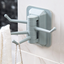 Douyin with rotating adhesive hook viscose towel hanger bathroom wall shelf non-perforated and non-marking hook