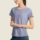 Быстросохнущая спортивная дышащая летняя футболка с коротким рукавом для спортзала, одежда для йоги, облегающий крой, для бега