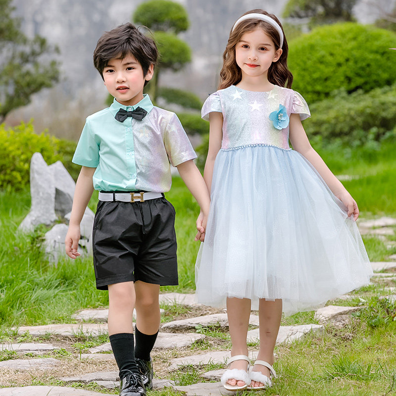 Kindergarten uniforms, primary school uniforms, performance chorus clothes, summer children's performance clothes, boys and girls, June 1 dance clothes