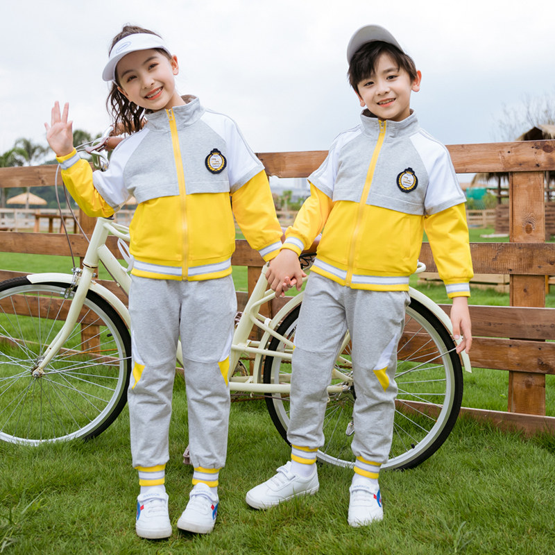 Elementary school uniform spring and autumn suit kindergarten garden uniform British college style first grade school children's sports class uniform