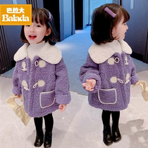 Female baby lamb hair coat autumn and winter clothes foreign baby eight months 3 one and a half years old 2 fashion sweater coat