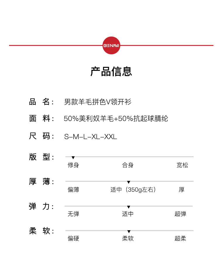 拉夫劳伦制造商 本米 男休闲拼色 美利奴羊毛针织开衫 图3