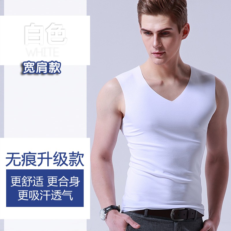 Summer mens lụa băng vest hoàn toàn thoải mái Mordale mens mens đồ lót tay cơ thể thở thể thao đáy nam giới.