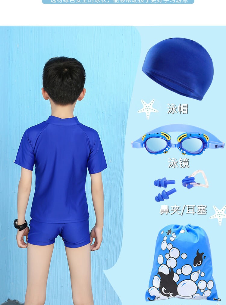 Đồ bơi bé trai 3-14 tuổi Kem chống nắng tách quần áo trẻ em Cậu bé lớn bé hoạt hình đồ bơi bé áo tắm - Bộ đồ bơi của Kid đồ bơi cho be gái 8 tuổi