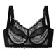 Spring and summer ultra-thin non-sponge lace large size bra fat mm underwear big chest showing small full cup sexy female bra