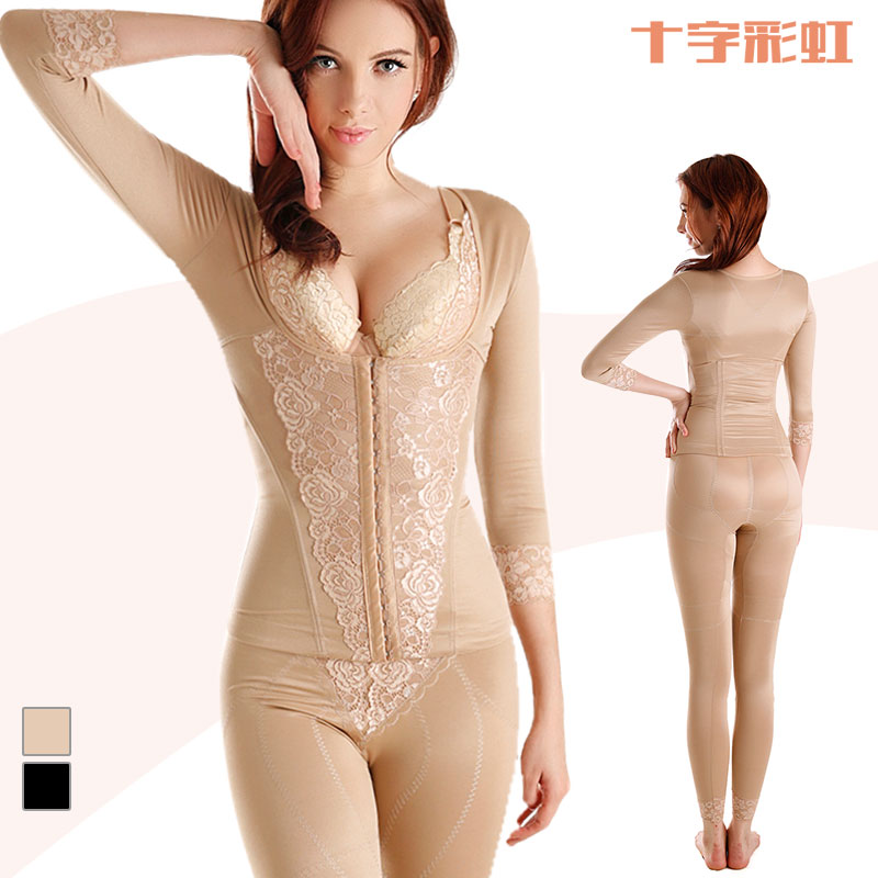 Tám điểm tay áo cơ thể hình phù hợp với cơ thể corset phù hợp với kích thước lớn dài corset quần đóng cửa cơ thể