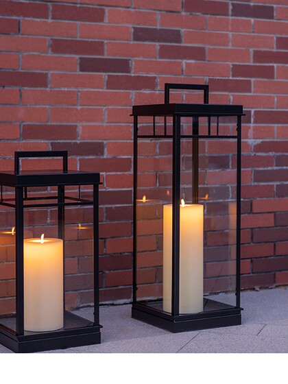 定制落地金属风灯摆件户外庭院装饰蜡烛台灯简约欧式玻璃烛台灯