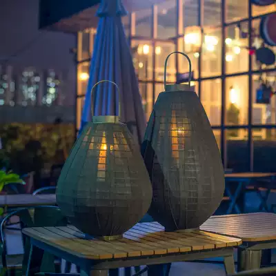 Simple Nordic bamboo Candlestick ornaments floor-to-ground kerosene lamp hotel club dining room model room decoration decoration decorations