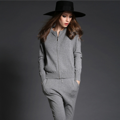Women's Sports Suit Autumn and Winter Baseball Jacket Casual Long-Sleeve Sweatshirt Fashionable Knitted Two-Piece Set Slim Trendy 2026