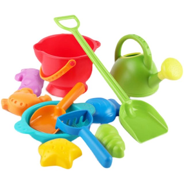 Hape Children's beach set toy sand digging tool thickened plastic shovel bucket small bucket kettle model 1-6 ປີ