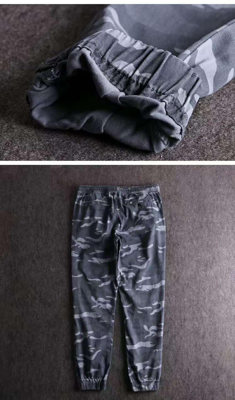 Công ty ngoại thương hàng hóa mùa thu mới nam ngoài trời thường xuyên cotton rửa ngụy trang eo đàn hồi quần thể thao