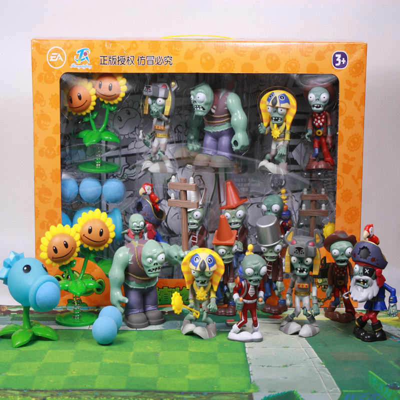 New plant war zombie toy 3 giant zombie double sunflower wolf sunflower god pirate zombie