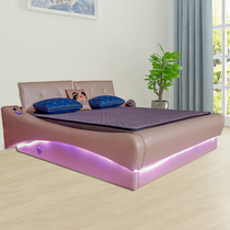 Electric massage mattress Smart Bluetooth audio Luxury double bed Couple hotel simple solid wood bed frame fun bed