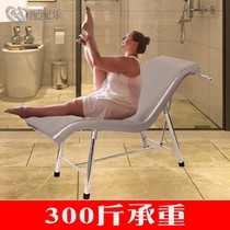 Fun wooden horse shower chair shower stool bathroom multi-function stainless steel massage hotel couple mandarin duck bath