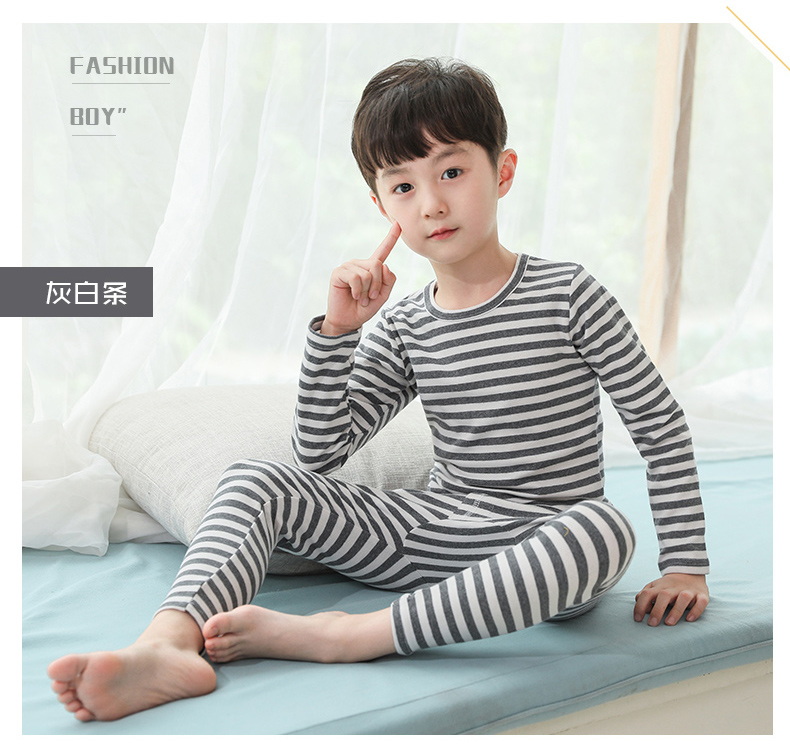 Bộ đồ ngủ trẻ em cho bé trai mặc đồ lót nhiệt cho bé trai mùa xuân và quần áo mùa thu 3-5 tuổi 7-11 cài đặt mới 2018 quần áo lót bé gái cao cấp