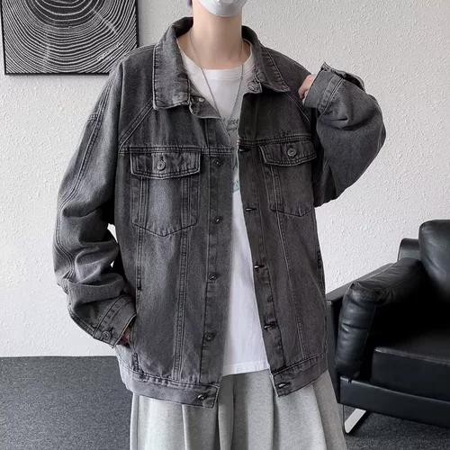 Осенняя джинсовая трендовая брендовая куртка для отдыха, оверсайз, в корейском стиле