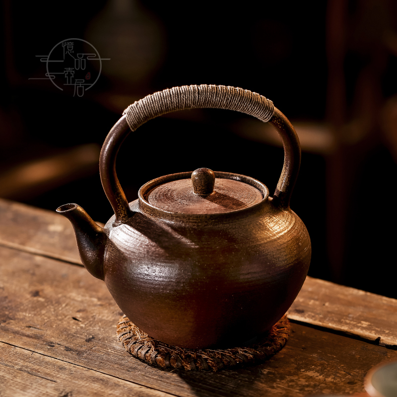 Elegant | Xuan Kui Fire-Fired Clay Teapot for Health-Preserving, Large-Capacity Electric Ceramic Water Boiler, Outdoor Charcoal Stove for Tea Brewing.