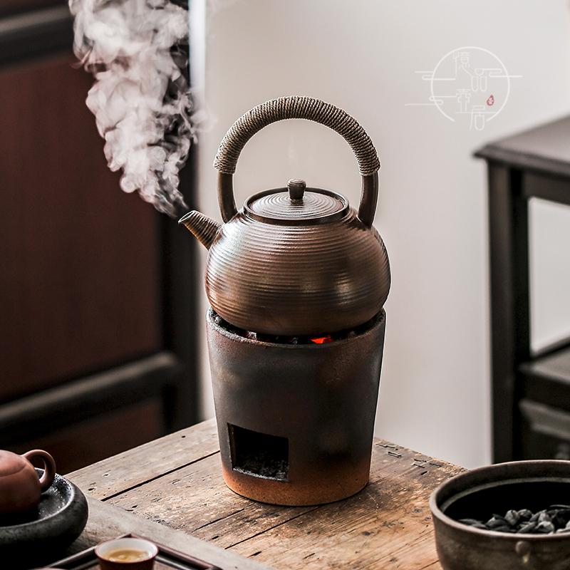 Old Rock Clay Fire-Fired Handmade Teapot with Handle, Chinese-Style Vintage Pottery Pot for Home Use, Kung Fu Tea Set for Brewing Tea Old Rock Clay Fire-Fired Handmade Teapot with Handle, Chinese-Style Vintage Pottery Pot for Home Use, Kung Fu Tea Set for Brewing Tea