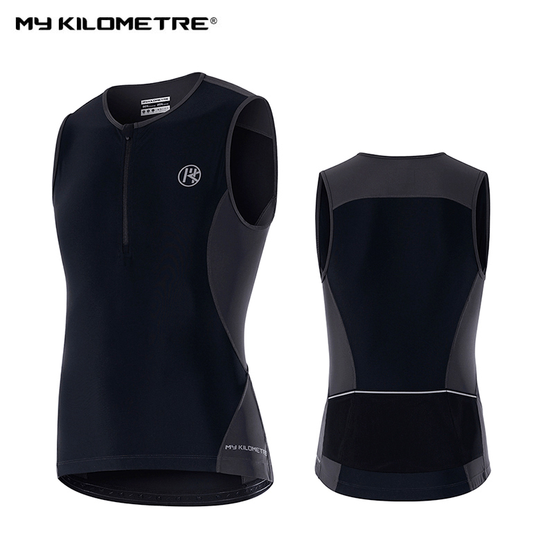 My Kilometre Triathlon Suit Men's Sleeveless Top Quick-Drying Vest Running Swimming Cycling Triathlon Suit