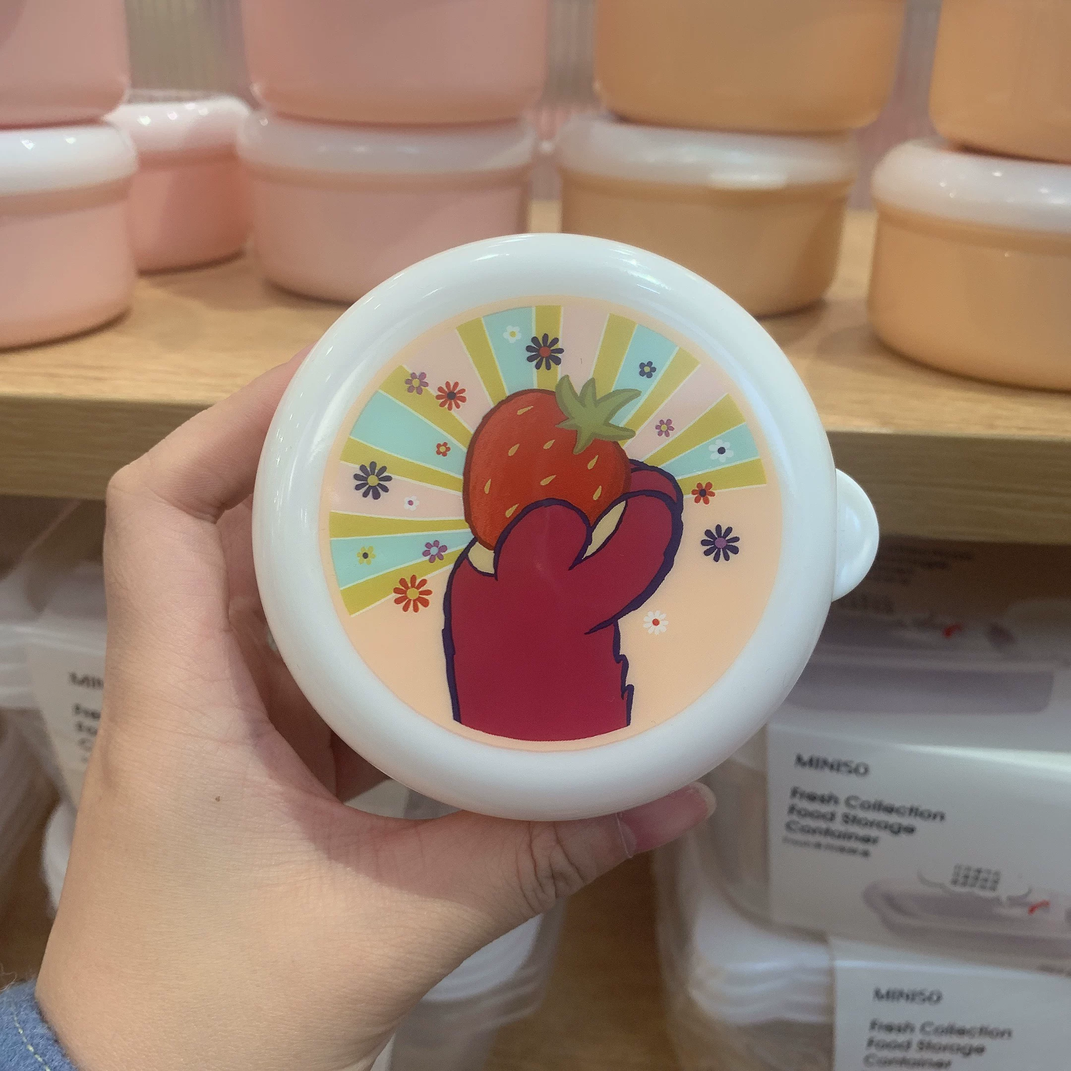 Набор хранение и наклеек (Miniso) strawberry — стекло 190 мл, посуда и канцелярия