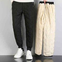 ກາງເກງລູກແກະລະດູຫນາວ velvet ຝ້າຍຜູ້ຊາຍ plus size plus size winter outer wear warm loose straight casual pants