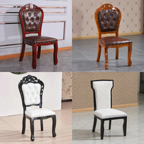 Hotel chair restaurant Box large round table matching dining chair new Chinese wrought iron fabric leather wood frame new product customization