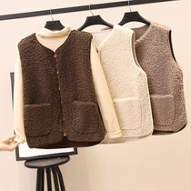 Lamb plush vest coat women 2020 autumn and winter New Korean version of fur one joker loose horse vest