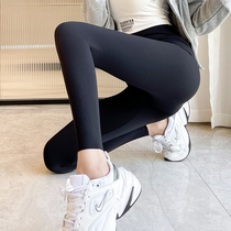 Shark Pants Woman outside wearing high waist close-up Hip Slim Leg Beating Bottom Pants Spring Summer Elastic Tight yoga Barbie Pants Thin